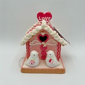 Cupcakes and Cashmere Pink Heart Birds Clay Valentines Gingerbread House